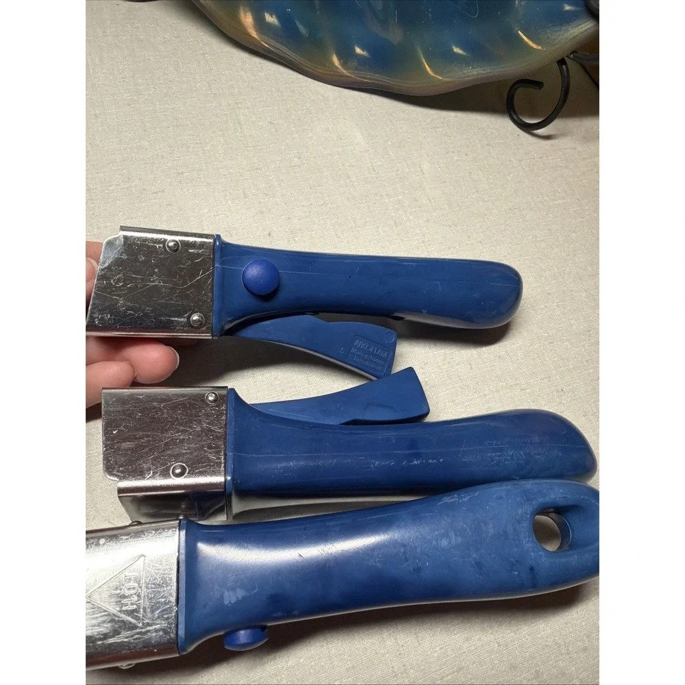 Set of 3 Arcoflam Princess House Nouveau Cookware Detachable Blue  Handles Only